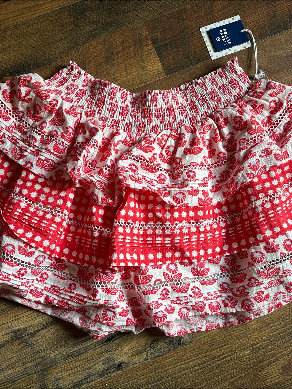 Roller Rabbit Red and White Mini Skirt